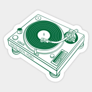 Turntable (Cadmium Green Lines) Analog / Music Sticker